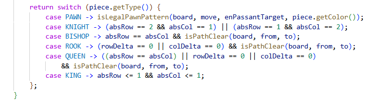 Digital Chess movement logic shown in the code editor